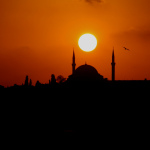 Zonsondergang over Istanbul